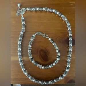 Sterling silver necklace & bracelet set